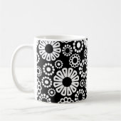 Schwarz-weiß-blumiger Becher Kaffeetasse (Links)