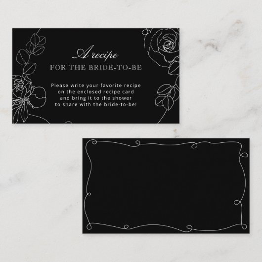 Schwarz-Weiß-Blüte Bitte bringen Sie ein Rezept mi Begleitkarte (Vorne/Hinten)