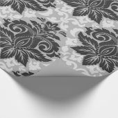 Schwarz-Weiß-Blüte Geschenkpapier (Ecke)