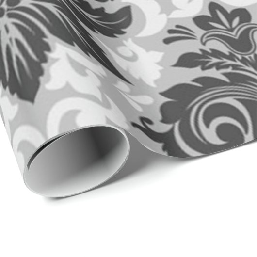 Schwarz-Weiß-Blüte Geschenkpapier (Rolleneckpunkt)