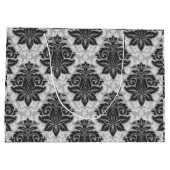 Schwarz-Weiß-Blüte Große Geschenktüte (Rückseite)