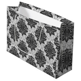 Schwarz-Weiß-Blüte Große Geschenktüte