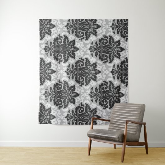 Schwarz-Weiß-Blüte Wandteppich (Beispiel)