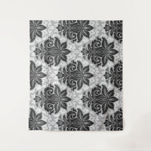 Schwarz-Weiß-Blüte Wandteppich (Vorderseite)