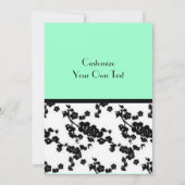 Schwarz-Weiß-Blüten, Meeresfrüchte Einladung (Rückseite)