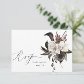 Schwarz-Weiß-Blüten-Mehl UAWG 6 RSVP Karte (Stehend Vorderseite)