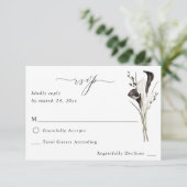 Schwarz-Weiß-Blüten ni Mahlzeit UAWG 2 RSVP Karte (Stehend Vorderseite)