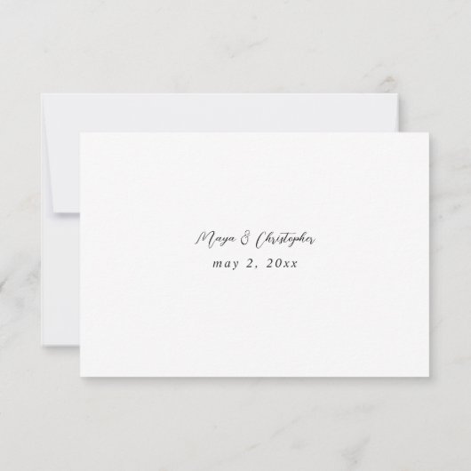 Schwarz-Weiß-Blüten UAWG RSVP Karte (Rückseite)