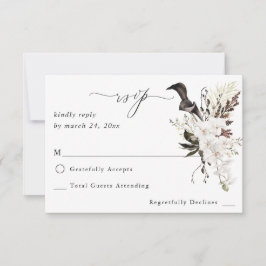 Schwarz-Weiß-Blüten UAWG RSVP Karte