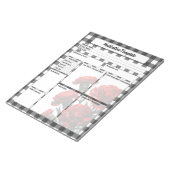 Schwarz-Weiß-Blütenblatt _ Vorlage für Arzneimitte Notizblock (angewinkelt)