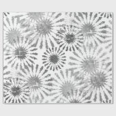 Schwarz-Weiß-Blütenbrand Geschenkpapier (Flach)