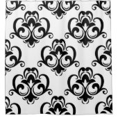 Schwarz-Weiß-Blütendusche Arabesque Duschvorhang (Vorderseite)