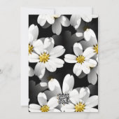 Schwarz-Weiß-Blütengeburt Einladung (Rückseite)