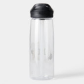 Schwarz-Weiß-Blütengold Trinkflasche (Rückseite)