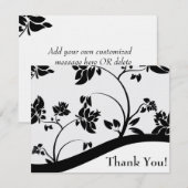 Schwarz/Weiß-Blütenkarte Danke Karte (Vorne/Hinten)