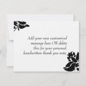 Schwarz/Weiß-Blütenkarte Danke Karte (Rückseite)