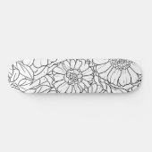 Schwarz-Weiß-Blütenmalerei auf dem Deck Skateboard (Horizontal)