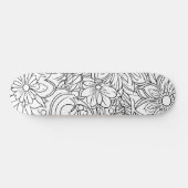 Schwarz-Weiß-Blütenmalerei auf dem Deck Skateboard (Horizontal)