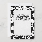 Schwarz-Weiß-Blütenmuster Einladung (Vorderseite)