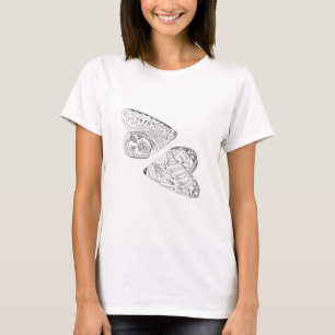 Schwarz-Weiß-Blütenschmetterling T-Shirt