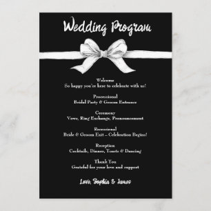 Schwarz-Weiß-Bogen Elegante Hochzeit Monochrom Programm