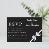 Schwarz-Weiß-Bogen | Elegante Hochzeit | Monochrom RSVP Karte (Stehend Vorderseite)