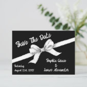 Schwarz-Weiß-Bogen | Elegante Hochzeit | Monochrom Save The Date (Stehend Vorderseite)