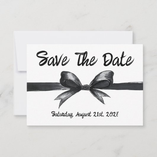 Schwarz-Weiß-Bogen | Elegante Hochzeit | Monochrom Save The Date (Vorderseite)
