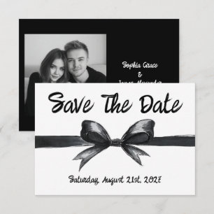 Schwarz-Weiß-Bogen   Elegante Hochzeit   Monochrom Save The Date
