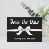 Schwarz-Weiß-Bogen | Elegante Hochzeit | Monochrom Save The Date (Stehend Vorderseite)
