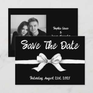 Schwarz-Weiß-Bogen   Elegante Hochzeit   Monochrom Save The Date