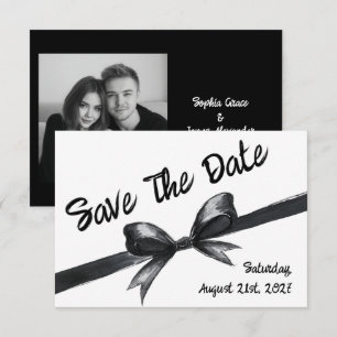 Schwarz-Weiß-Bogen Elegante Hochzeit Monochrom Save The Date