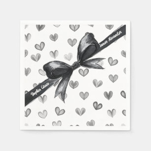 Schwarz-Weiß-Bogen   Elegante Hochzeit   Monochrom Serviette