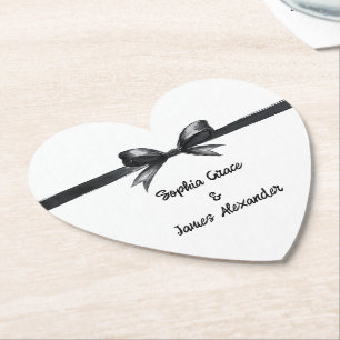 Schwarz-Weiß-Bogen   Elegante Hochzeit   Monochrom Untersetzer