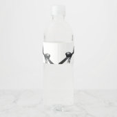 Schwarz-Weiß-Bogen | Elegante Hochzeit | Monochrom Wasserflaschenetikett (Rückseite)