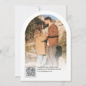 Schwarz-Weiß-Bogen-Foto QR-Code-Junggesellinnenabs Einladung (Rückseite)
