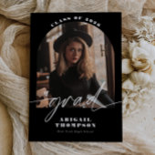 Schwarz-Weiß-Bogen-Foto-Script-Abschluss Einladung