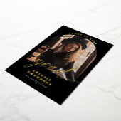 Schwarz-Weiß-Bogen-Foto-Script-Abschluss Folieneinladung (Gedreht)