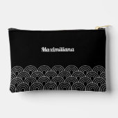 Schwarz-Weiß-Bögen Glam Kleiner Zubehörbeutel Zubehörtasche (Rückseite)