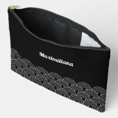 Schwarz-Weiß-Bögen glänzend großer Zubehörbeutel Zubehörtasche (Offen)