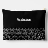 Schwarz-Weiß-Bögen glänzend großer Zubehörbeutel Zubehörtasche (Rückseite)