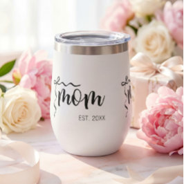 Schwarz-Weiß-Bogen-Script-Mama Etablierte Elegant