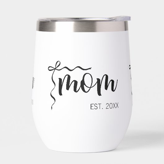 Schwarz-Weiß-Bogen-Script-Mama Etablierte Elegant (Links)