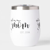 Schwarz-Weiß-Bogen-Script-Mama Etablierte Elegant (Vorderseite)