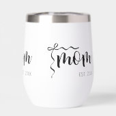 Schwarz-Weiß-Bogen-Script-Mama Etablierte Elegant (Rückseite)