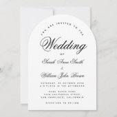 Schwarz-Weiß-Bogenschützen Einfache, elegante Schr Einladung (Vorderseite)