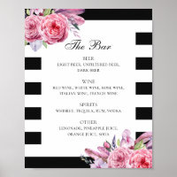 Schwarz-Weiß-Boho Blume & Federn Hochzeit-Bar