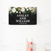Schwarz & Weiß Boho Bohemisch-Chic-Grün Hochzeit Banner (InSitu)