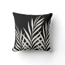 Schwarz-Weiß-Boho Chic Palm-Blätter