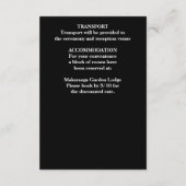 Schwarz-Weiß-Boho elegante Hochzeitsdetails Begleitkarte (Rückseite)